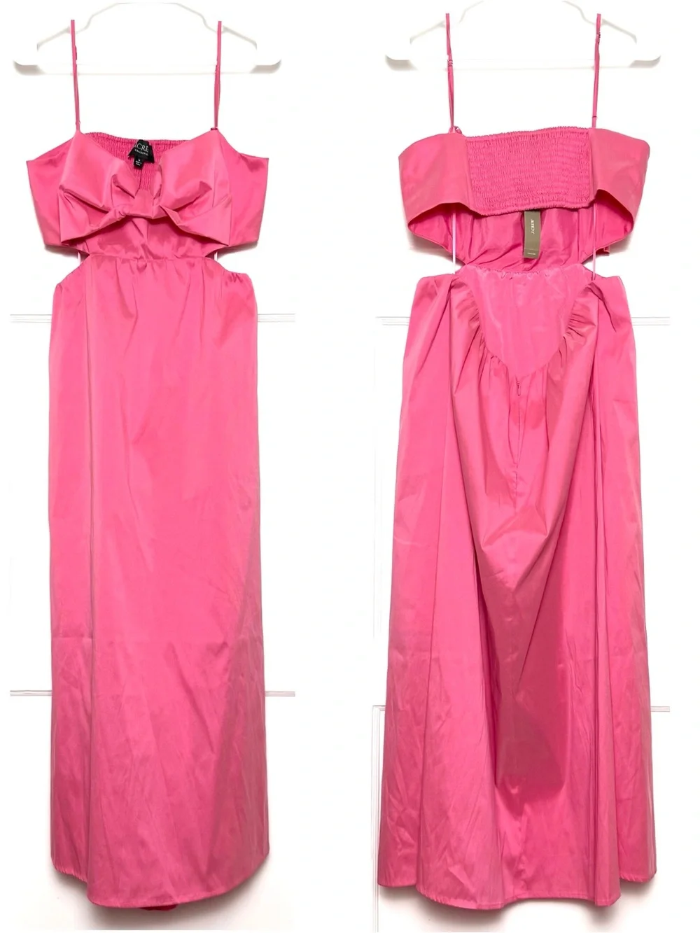 J CREW COLLECTION Bow Bodice Cutout Smocked Back Coquette Princesscore Dress 14